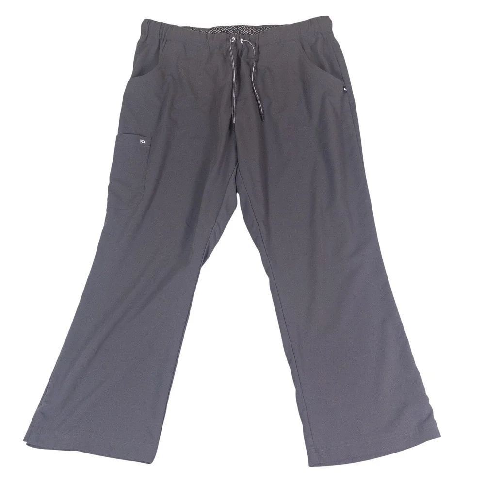 Koi Next Gen Mens Scrub Pants 2X Petite Charcoal Gray Cargo Drawstring